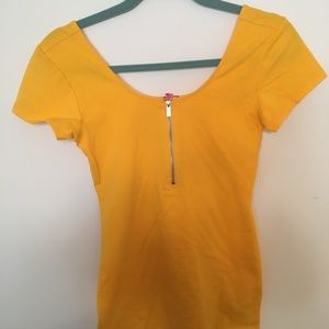 Guess Liliya Zip Top - Rich Yellow, Size S